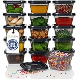 idea-station piccoli contenitori per congelatore 16x 100 ml - antracite - mini contenitori per la conservazione senza BPA con coperchio, in plastica, infrangibili, per il congelamento