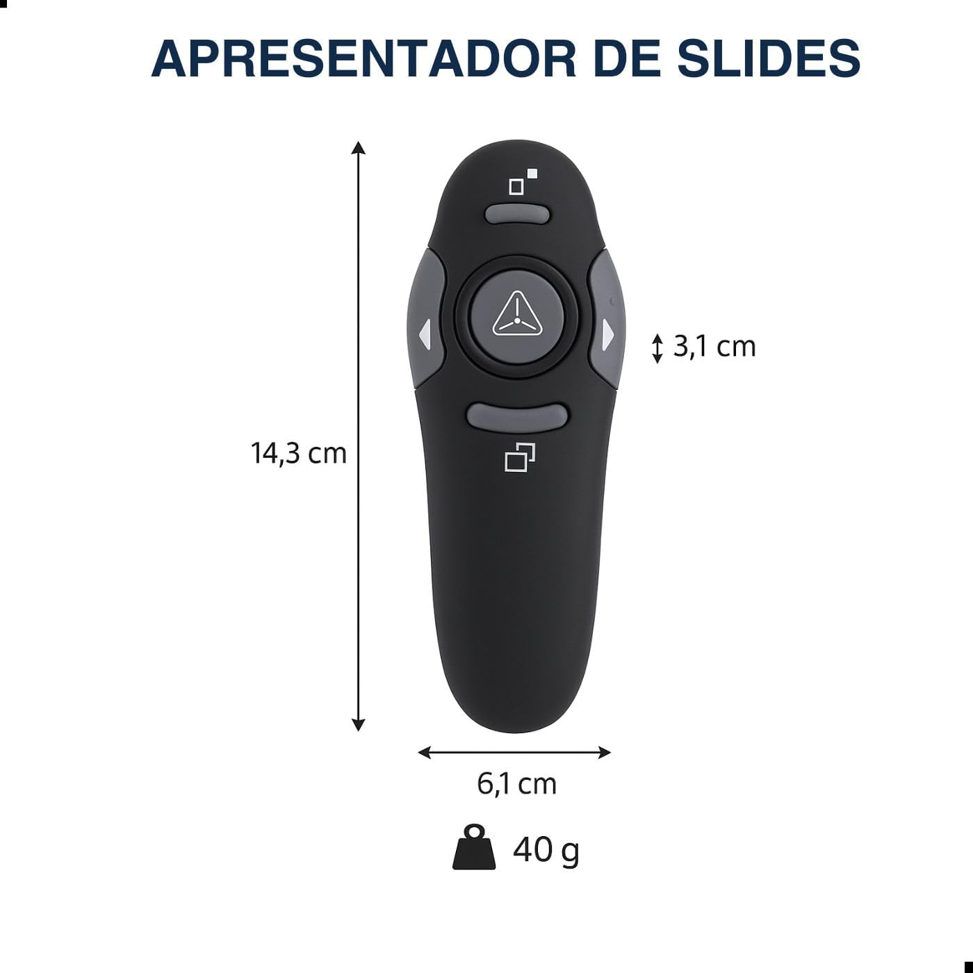Controle Apresentador de Slides Sem Fio USB – Passador Portátil para Aula, Palestra, Congresso e Reunião – Compatível com PowerPoint e Keynote Controle Apresentador de Slides Sem Fio USB – Passador Portátil para Aula, Palestra, Congresso e Reunião – Compatível com PowerPoint e Keynote