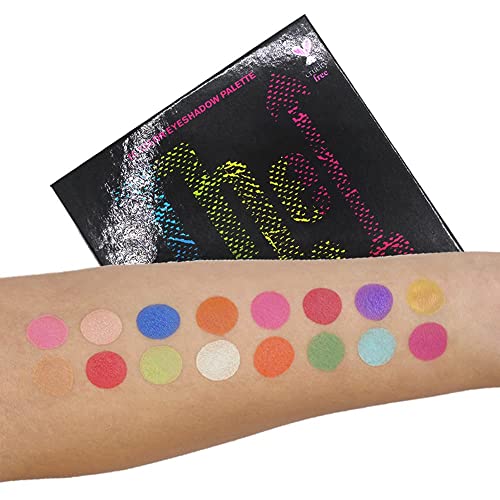 Cai Beauty Nyc The Who Makeup Palettes (Black Rainbow) - 16 Eyeshadows Rock N' Roll Color Palette - Glitter, Matte & Shimmer Colored Eye Shadow Cosmetics - Urban & Nude Colors Make Up Sets #TOP5