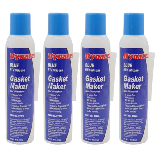 Image of Dynatex Blue RTV Silicone Gasket Maker 8 oz Automatic Can - Oxygen Sensor Safe, OEM Specs, Gear Oil Resistant, Oil /Water Resistant, Made in the USA (4-Pack)