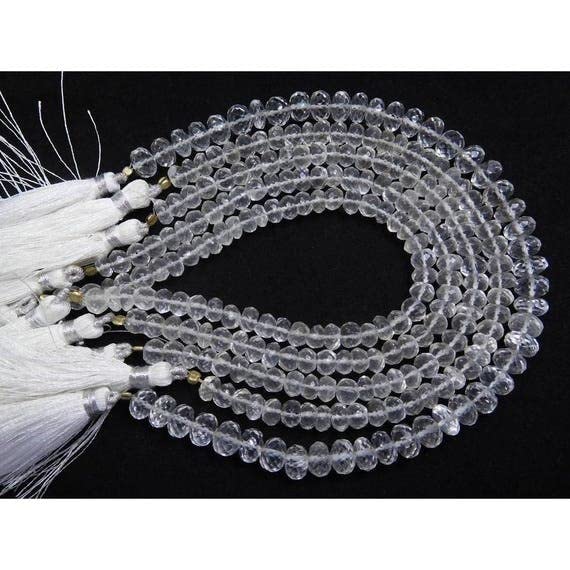 Perles cristal de roche 6-7mm pour fabriquer des bijoux personnalisés et cadeaux faits main