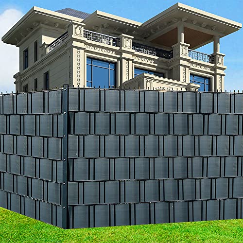 Melko Lot de 10 bandes brise-vue en PVC rigide de qualité supérieure - Anthracite - Pour clôture à double fil