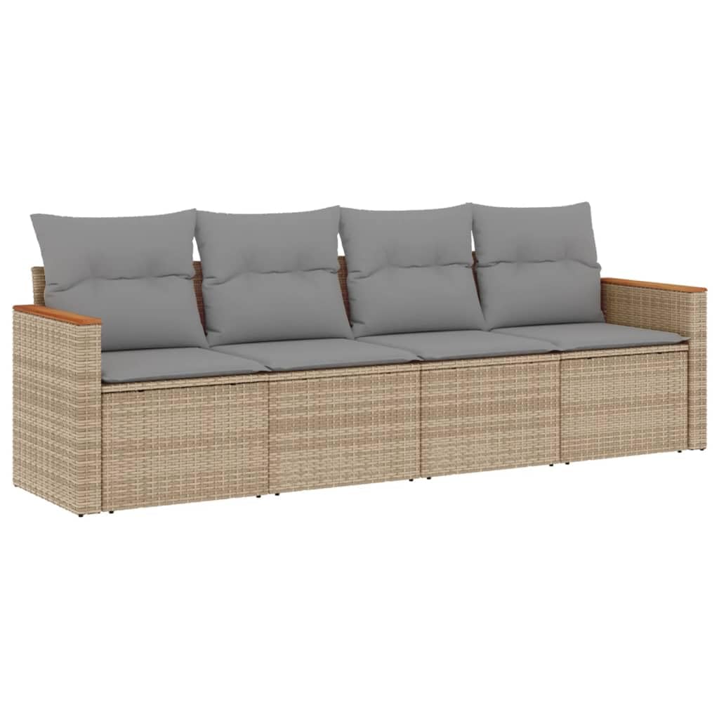 Salon de jardin résine tressée vidaXL mobilier extérieur canapé terrasse patio beige