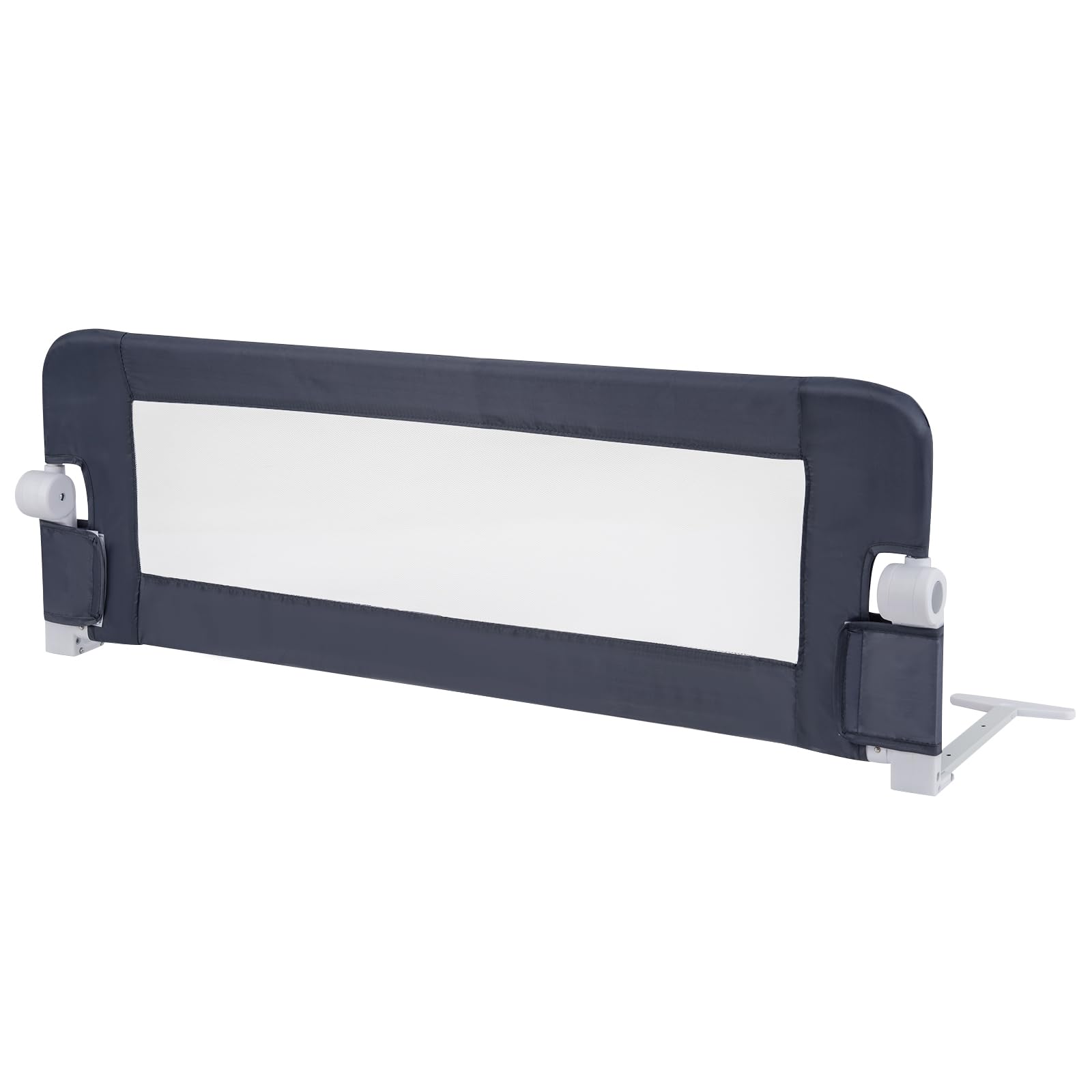 COSTWAY Riel de Cama Plegable Barandilla para la Cama Protección para Bebé Barrera de Cama para Cama Individual/Cama Matrimonial (120x42cm, Gris)