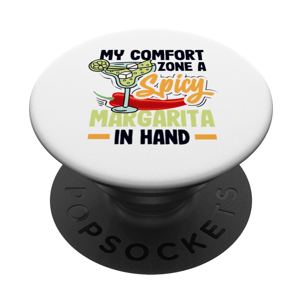Attenzione Spicy Margarita Cocktail Lover's PopSockets Swappable PopGrip, Black