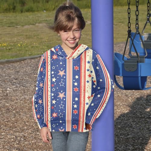 KLL Stars and Stripes Toddlers and Boys' Sweatshirts Sweater Fashion Pullover Top Streetwear with Kangaroo Pocket4