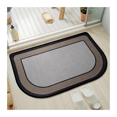 Tapis de bain séchage rapide demi-lune absorbant avec support caoutchouc