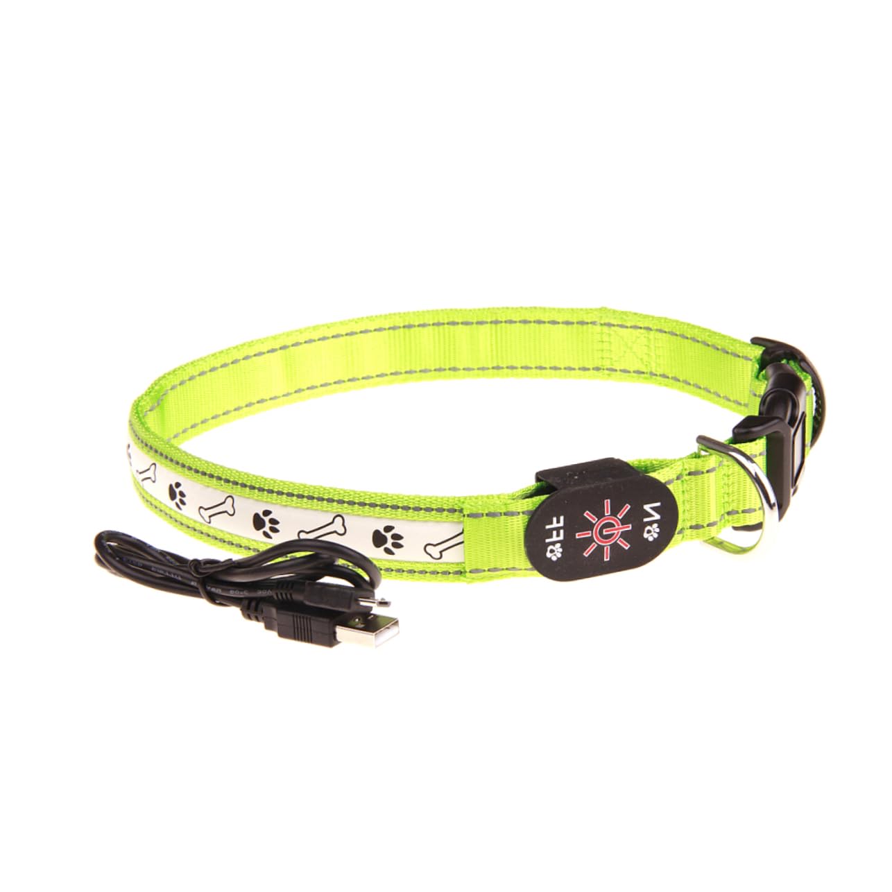 Kisangel 3stücke -hundehalsband Mit Aufladbarem Licht Verstellbar Und Hochsichtbar Für Nächtliche Grünes Design Sicher Für Ihr Haustier