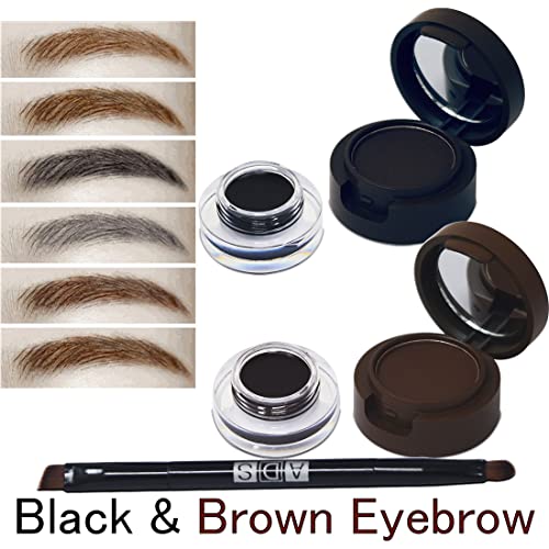 ADS Good Choice India 24 Hour Long Lasting Waterproof Eye Brow Powder & Eye Brow Gel, Black-Brown, 7g (A8620) - Image 3