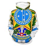 Sudadera Con Capucha Para Hombre Con Estampado De Bandera Emblema Nacional De Brasil, Cómoda Sudadera Con Capucha Para Hombre, Sudadera Casual Con Cordón,Sudaderas Con Gráficos Geniales Con Bolsillos