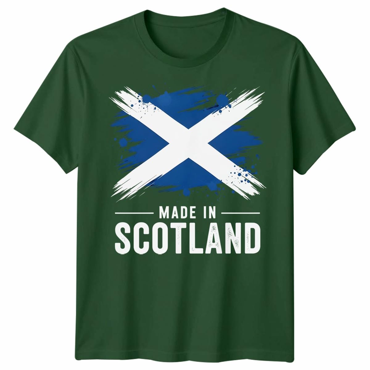 Made in Scotland Unisex T Shirt Scottish Flag Tee Football Rugby Fan Patriot Top Unisex M Bottle Green — image 1