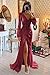 Monvelli Sparkly Hot Pink Prom Dresses Long 2025 with Slit Mermaid Long Sleeve Ruched Evening Gowns for Women Formal US Size 8