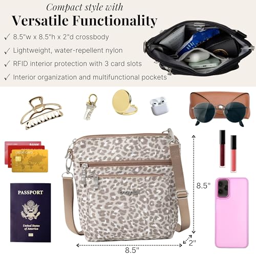 Image of Baggallini Modern Pocket Crossbody Bag for Women, 8.5 inchx8.5 inch Handbag Purse with RFID, Lightweight Water-Resistant