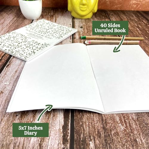 Image of Bombay Greens Seed Diary with Plantable Pencils Bio degradable Eco-Friendly Stationery for Corporate Gifting | Sustainable Gifts with Pencils Card - Pack of 5