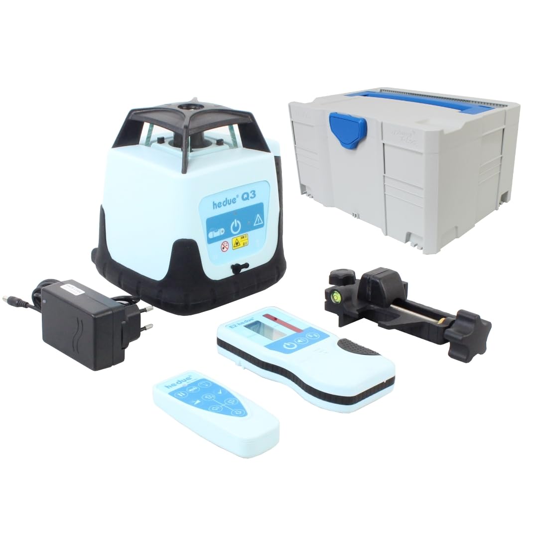 laser rotatif Q3 - laser rotatif autonivelant avec deux classes de laser, laser rotatif de construction avec récepteur E2, télécommande et chargeur, dans Systainer