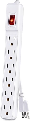 Miniatura 2 de CyberPower GS60304 Regleta de alimentación, 6 tomas, cable de alimentación de 3 pies, color blanco