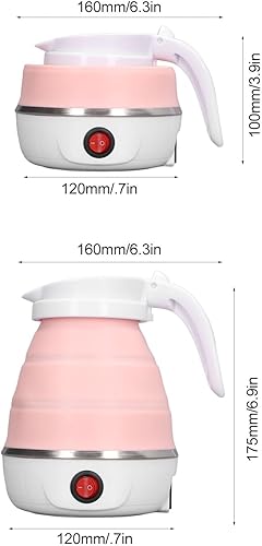 Miniatura 8 de Hervidor eléctrico plegable, enchufe de EE. UU., 110 V, 400 W, hervidor de agua caliente plegable con cable de alimentación desmontable para