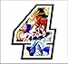 Produktbild Aufkleber Zahl ANZANL NUMBERO 4 RENNEN 12 cm ZENTIMETERN -Dragonball Goku Vegeta Gohan GOGETA Trunks- Cross spur Auto Moto Stickers