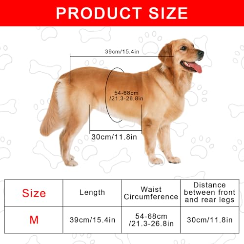 Trendecor Tragehilfe Hund, Verstellbare Hunde Tragehilfe Hundeliftgeschirr mit Griffen Sicherheitsunterstützung Ganzkörpergeschirr für Behinderte Verletzte oder Mittelgroße Ältere Hund M