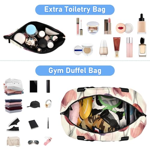 Large Travel duffel bag Luggage Weekender/Overnight duffel bag port Tote gym bag with Adjutable trap for Airplane Traveling Waterproof4