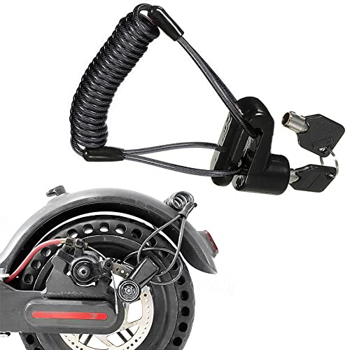 Seway Disc Brake Lock For Electric Scooter, Anti-Theft Padlock Wheel Security Lock 6Mm Pin With 4 Ft Reminder Cable Snackle Fit For M365 Scooter #TOP3