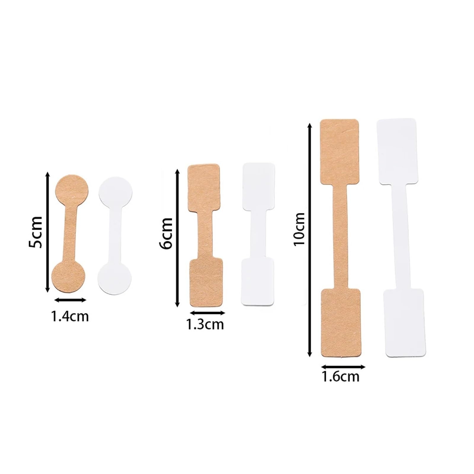 Karty na kolczyki 1000 sztuk biżuterii metki z cenami etykieta samoprzylepna na naszyjnik pierścionek kolczyki karta naprawcza samoprzylepna(Wood Rectangle-S)