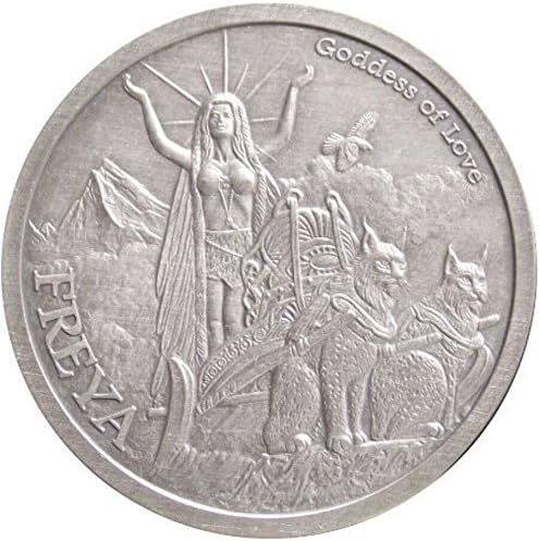 1 oz Antique Norse God Series Freya Silver Round (New w/ CoA)