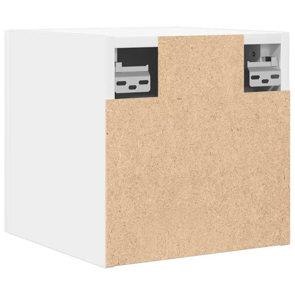 Mobile TV da parete bianco, mobile TV sospeso in legno, supporto TV a parete per soggiorno, moderno mobile basso con anta, mensola sospesa HiFi per DVD, 30,5 x 30 x 30 cm