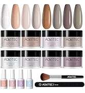 Aokitec 14Pcs Dip Powder Nail Kit Starter 8Colors Collection , Acrylic Dipping Powder Liquid Set ...