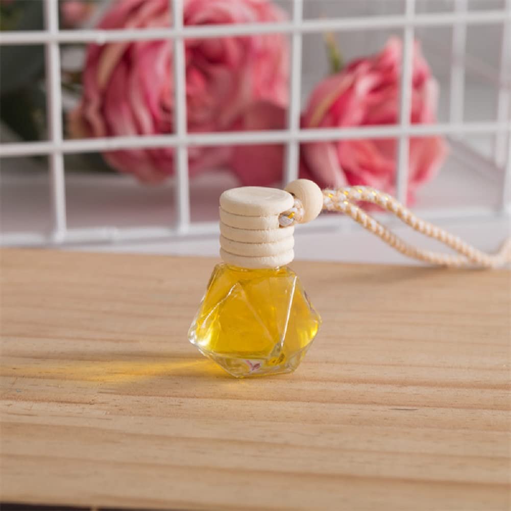 Ambientador colgante de 8 ml para coche, botella de perfume recargable, fragancia de aromaterapia, difusor de aceite esencial vacío transparente, colgante de perfume, adornos automáticos, accesorios