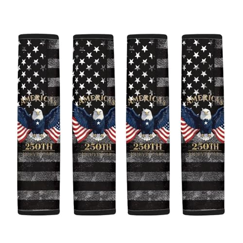 Image of AFPANQZ 2 Pack Car Seat Belt Covers for Adults Safety Seatbelt Pad Cushion Eagle 250 Years Universal for Most Car Laptop Backpack Luggage Bag Straps Pads