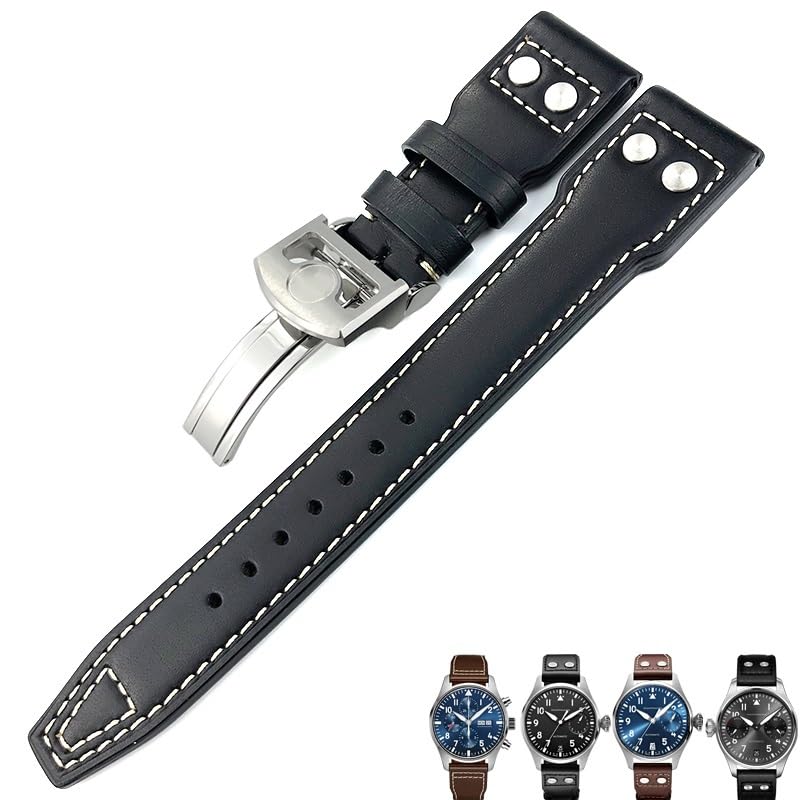 Bracelet montre cuir de veau style pilote pour un look chic quotidien