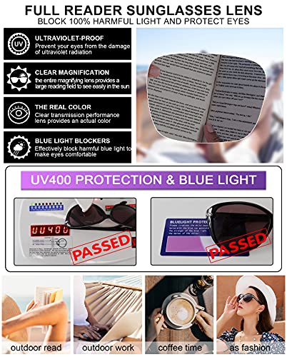 MARE AZZURO Round Reading Sunglasses Women Oversized UV Readers 1.0 1.25 1.5 1.75 2.0 2.25 2.5 2.75 3.0 3.5 4.0 (Black, 1.25)3