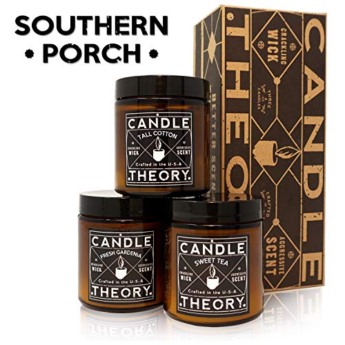 CANDLETHEORY Scented Candle Gift Set with Crackling Wood Wicks - 3, 4 oz