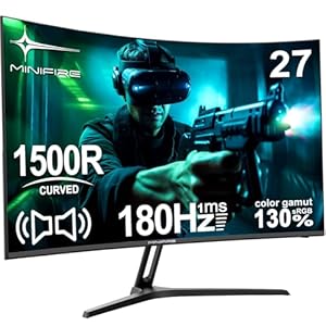 Gaming Curved Monitor 27 Zoll MFG27C1 180Hz 1Ms 130% sRGB Monitor mit Sprecher 1920 * 1080 VA Panel （MFG27C1 mit HDMI-Kabel）