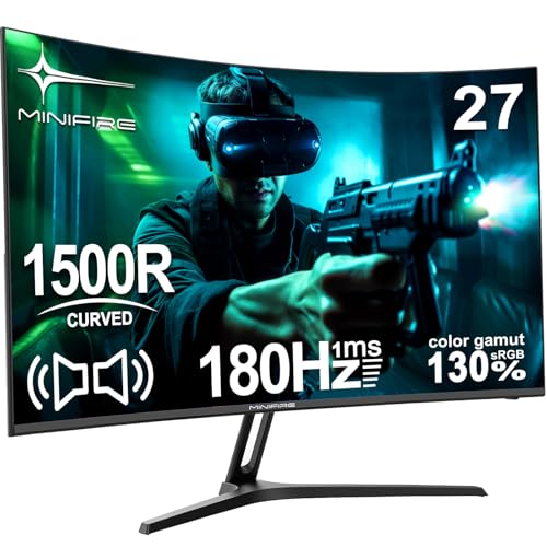 Gaming Curved Monitor 27 Pouces MFG27C1 180Hz 1Ms 130% sRGB Monitor avec Sprecher 1920 * 1080 VA Panel （MFG27C1 avec câble HDMI）