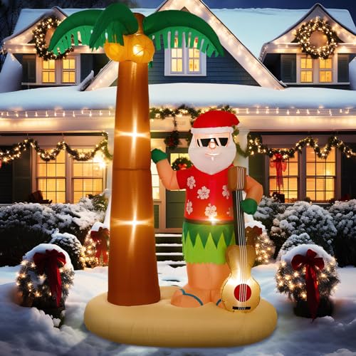 Père Noël gonflable résistant de 2,4 m avec lumières LED intégrées pour fête en extérieur - 4