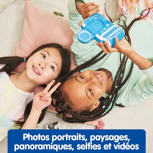 VTech - KidiZoom Print Cam Bleu, Appareil Photo à Impression Instantanée, Photo, Selfie, Vidéo, Écran Couleur, Filtres et Effets Rigolos, Cadeau Enfant Dès 5 Ans - Contenu en Français