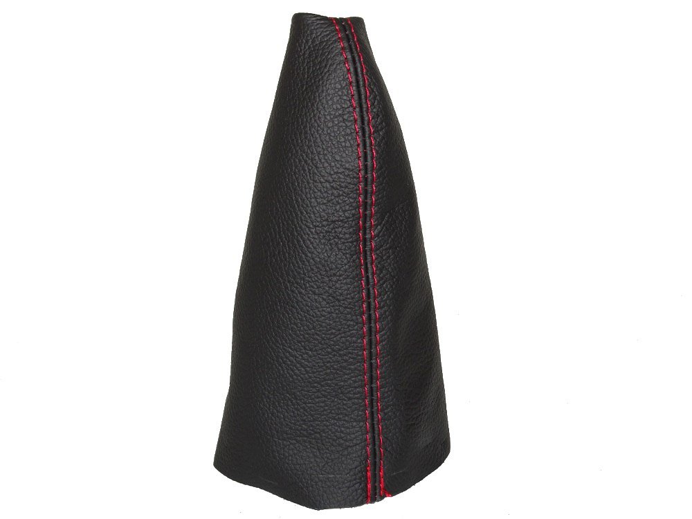 For Mini R55 R56 R57 2007-2013 Shift Boot Black Genuine Leather Red Stitching