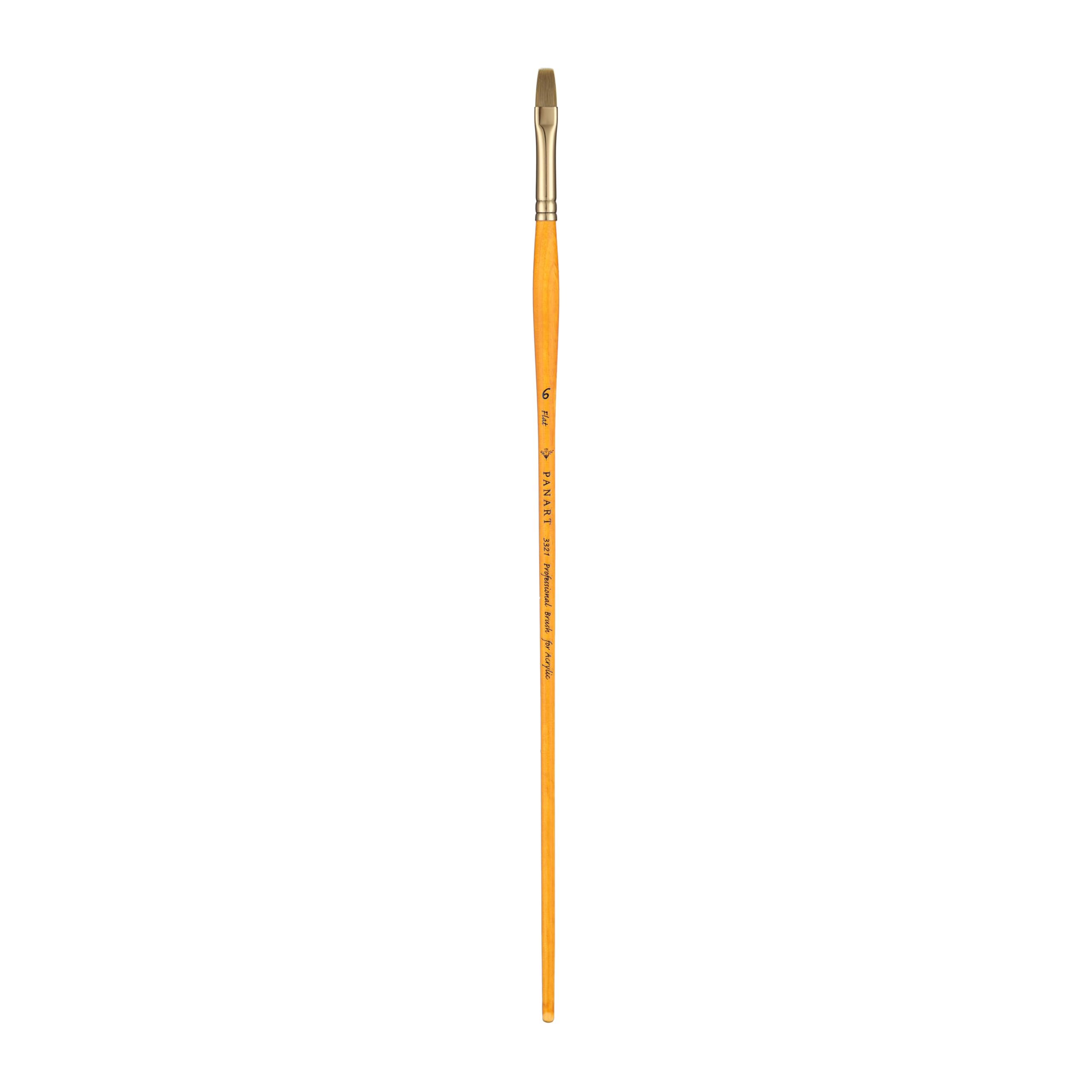 Pan Art Synthetic Fibre Flat No. 06, Detail & Wash Brush for Acrylics