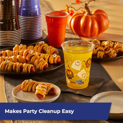 Image of Hefty Party On Disposable Cups, Assorted Halloween Colors and Print, 76ct