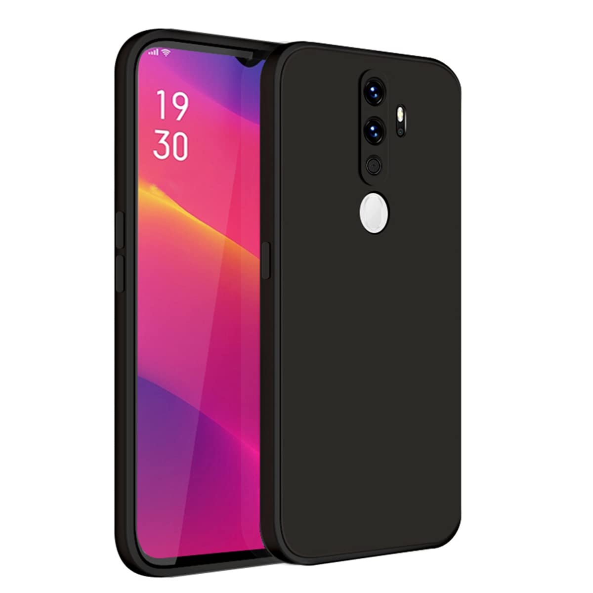 LIRAMARK Silicone Soft Back Cover Case for Oppo A9 2020 / Oppo A5 2020 (Black)
