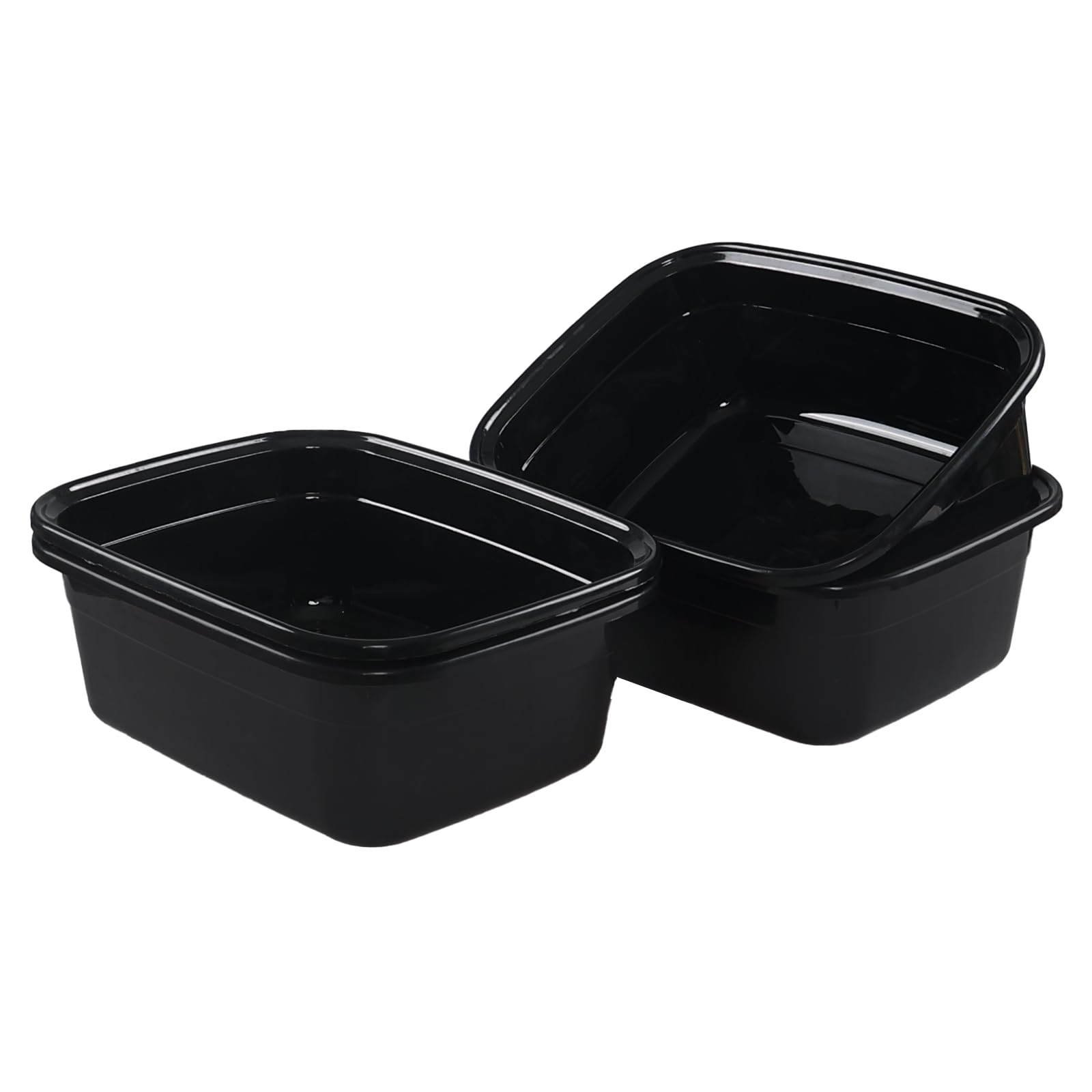 Kekow 14 Quart Plastic Dish Pan, Black Washing Basin, Black