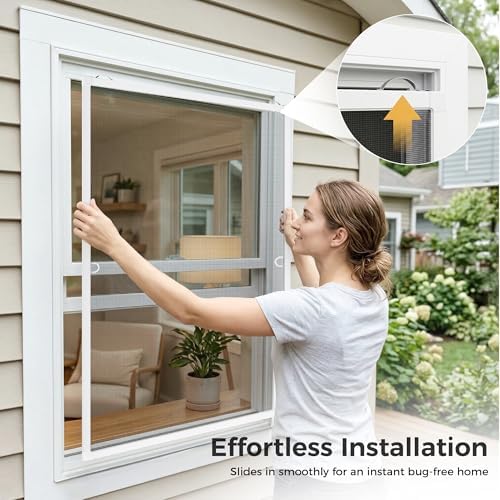 FLYZZZ 2-Pack Window Screen Frame Kit, Heavy-Duty DIY Window Screen Replacement Kit up to 48" x 60" with Upgraded Aluminum Frame (125g/m), Full Tool Set & Easy-Install Clips - 5