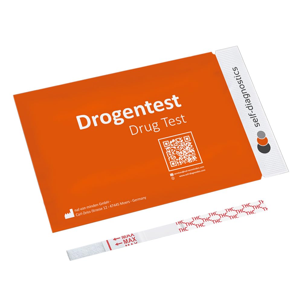 self-diagnostics Test antidroga urine Cannabis (THC) - Marijuana - Hashish - Cut-Off: 25 ng/ml - 10 strisce reattive - Rilevamento della droga - Test ad immersione - Test droga urine - Test THC - Test rapido su urina in 5 minuti