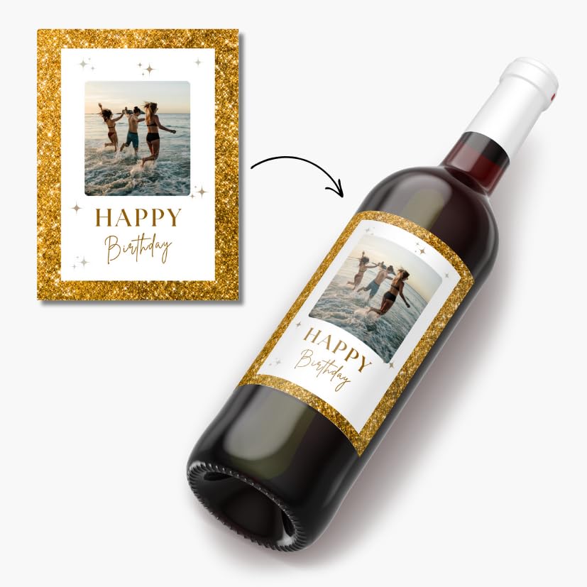 Bottiglia Di Vino Con Etichetta Personalizzata, Dedica E Decorazione Cuore Con Foto - Diversi - Foto 3