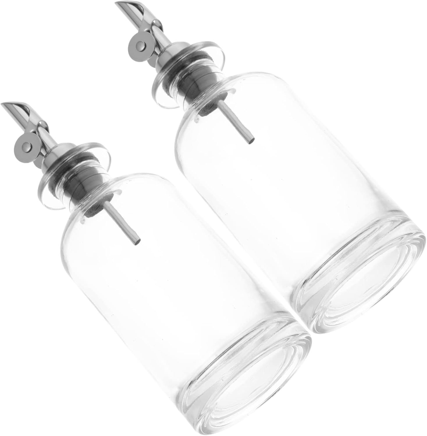 2pcs Automatic Opening Oil Dispenser Glass Soy Sauce and Vinegar Bottle for Kitchen Leakproof and Easy to Use High Temperature Resistant for Cooking and Dining
