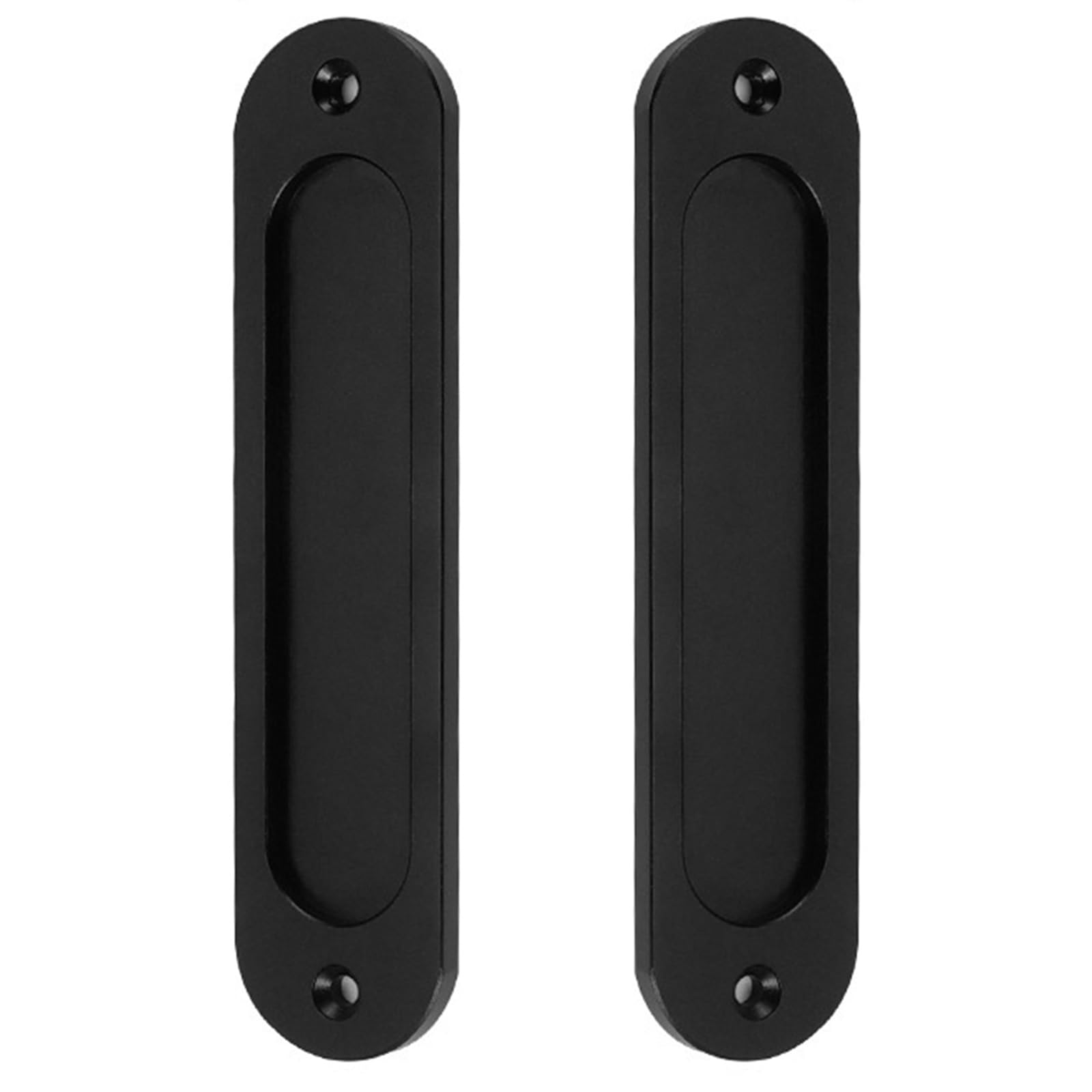 Hzbb Black 2Pcs Barn Door Hardware Pulls Wardrobe Sliding Door Embedded Handle Ergonomic Glass Doors Hardware Barn Pulls