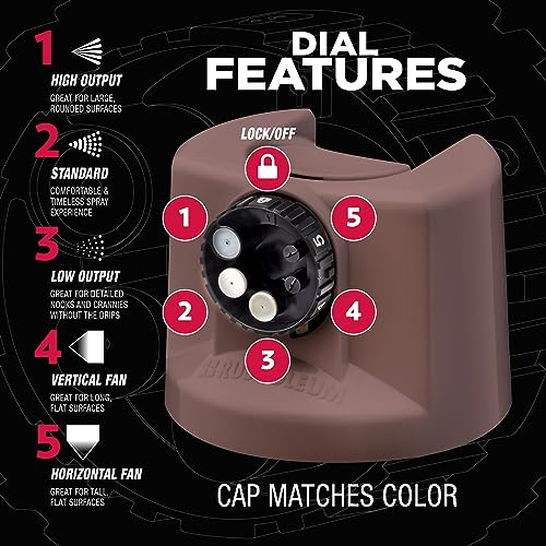 Image of Rust-Oleum Stops Rust Custom 5-in-1 Spray Paint, Satin Chestnut Brown | Rust Preventive Enamel, Multi Surface (Metal, Wood and More), Adjustable Dial for Better Control, Fast Dry, Comfort Tip