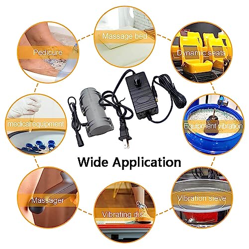 Vibration Motor Rotary Speed Vibrating Electric Massage Bed Industry Vibrator with Adjustable Speed Power Adapter for Massage Bed Chair Medical Instruments 10W DC 12V/24V(3800RPM)
